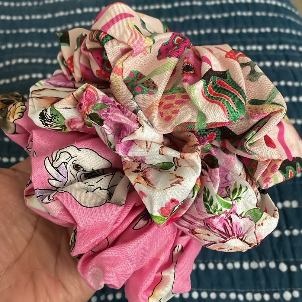 Mystery bundle of 3 handmade scrunchies!! Women/ girls